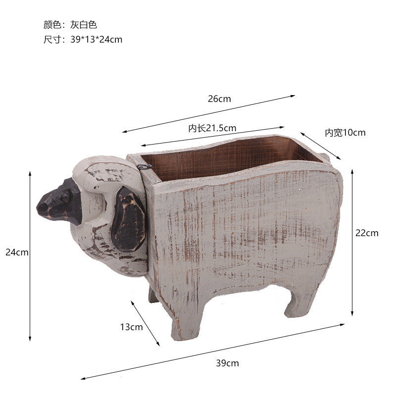 Sheep Wooden Plant Stand