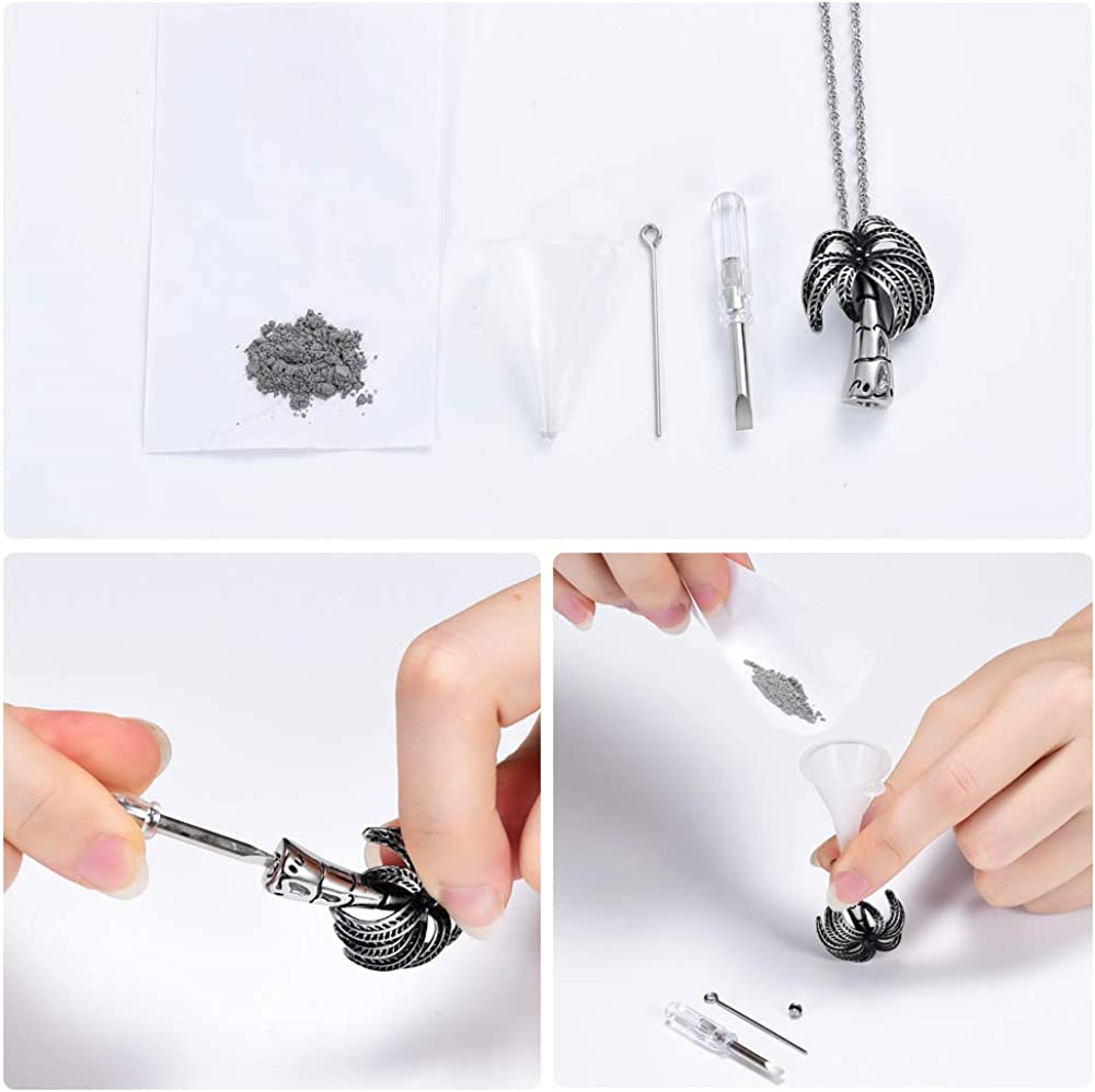 Coconut Tree Ashes Necklace, Tree Urn Necklace | Coconut Tree Urn Necklace