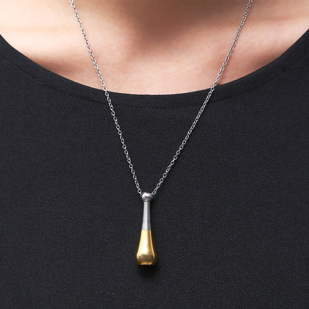 Gold Silver Baseball Bat Ashes Necklace Perfume Necklace | Baseball Bat Urn Necklace