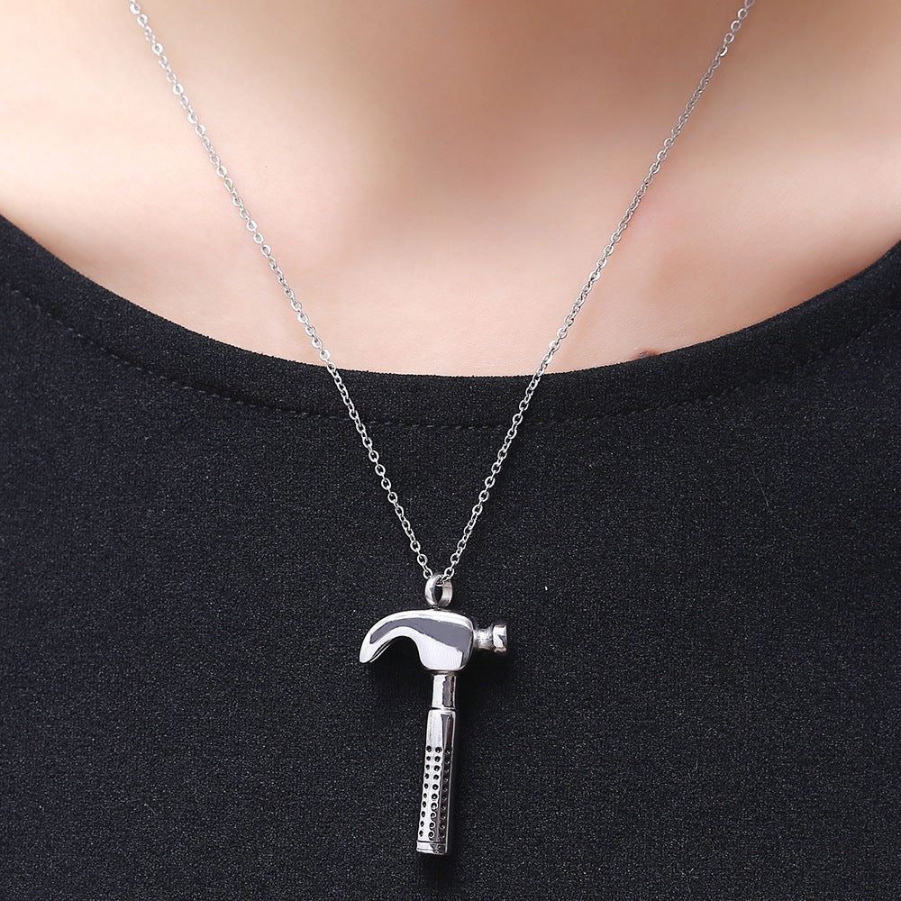 Personality Claw Hammer Perfumer Ashes Necklace | Claw Hammer Urn Necklace