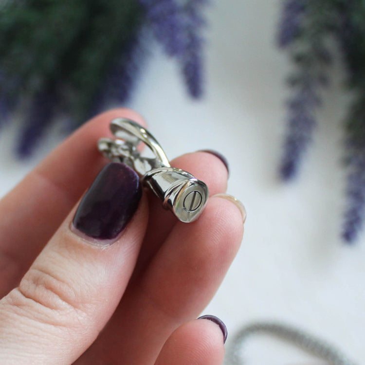Titanium Steel Spellcaster Angel Urn Necklace Angel Shaped Cremation Pendants | Angel Ashes Necklace