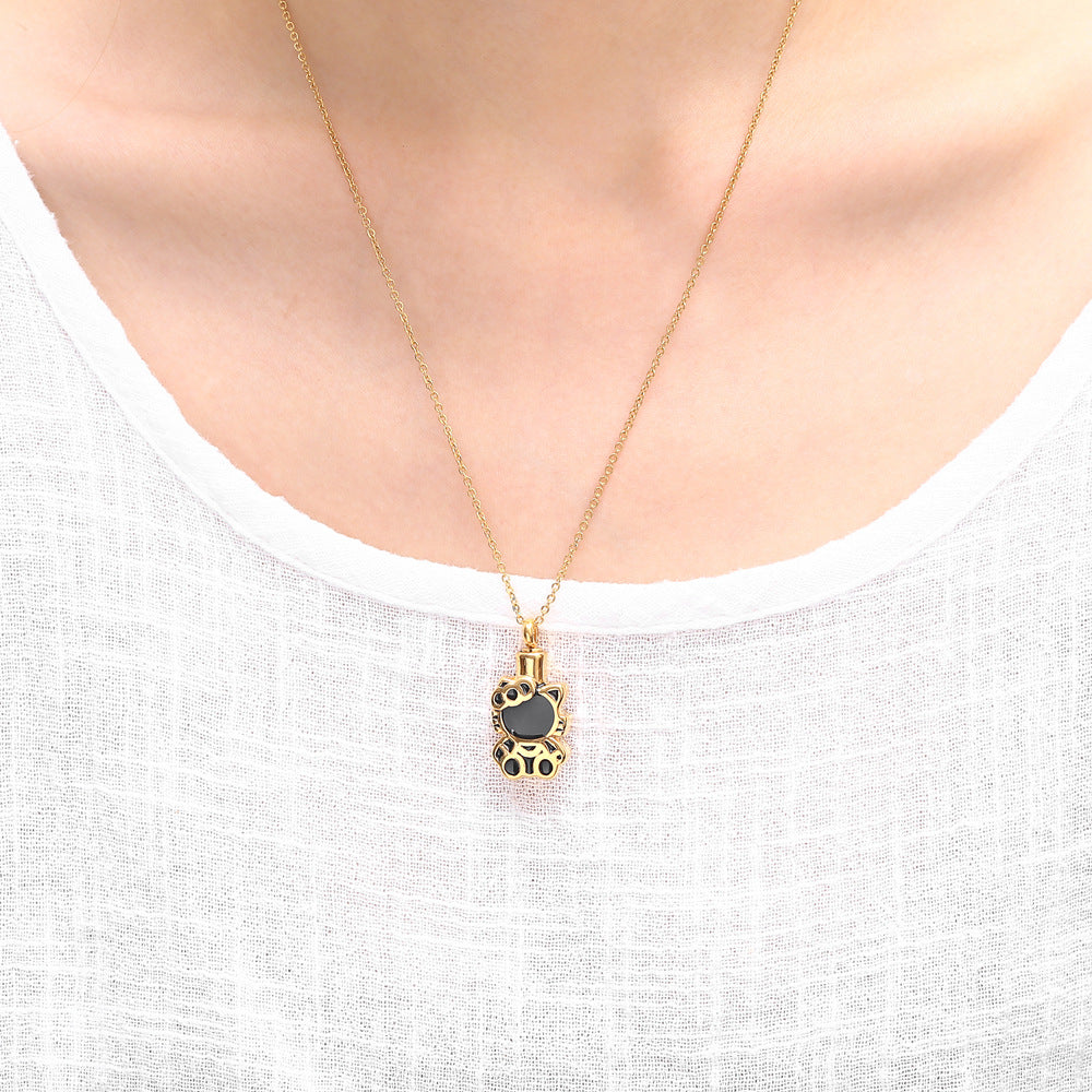 Kitty Ashes Necklace Cat Cremation Necklace | Kitty Ashes Necklace