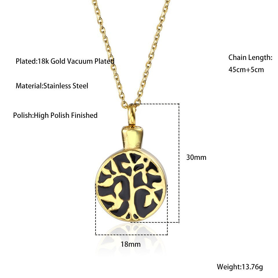 Round Tree of Life Cremation Necklace Perfume Necklace | Tree of Life Cremation Pendant