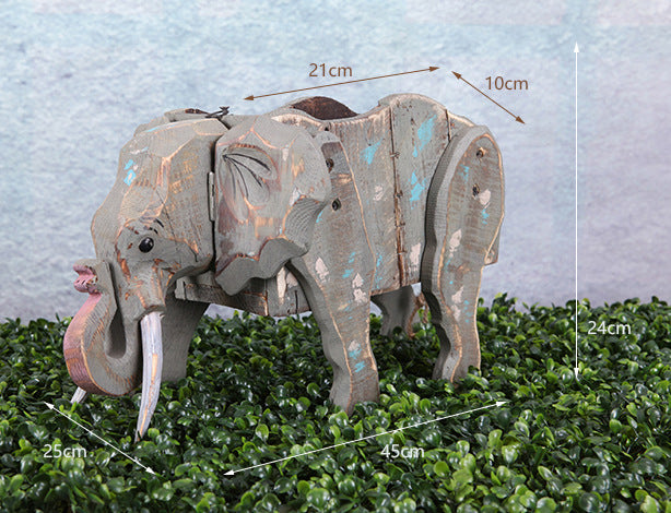 Elephant Wooden Plant Stand