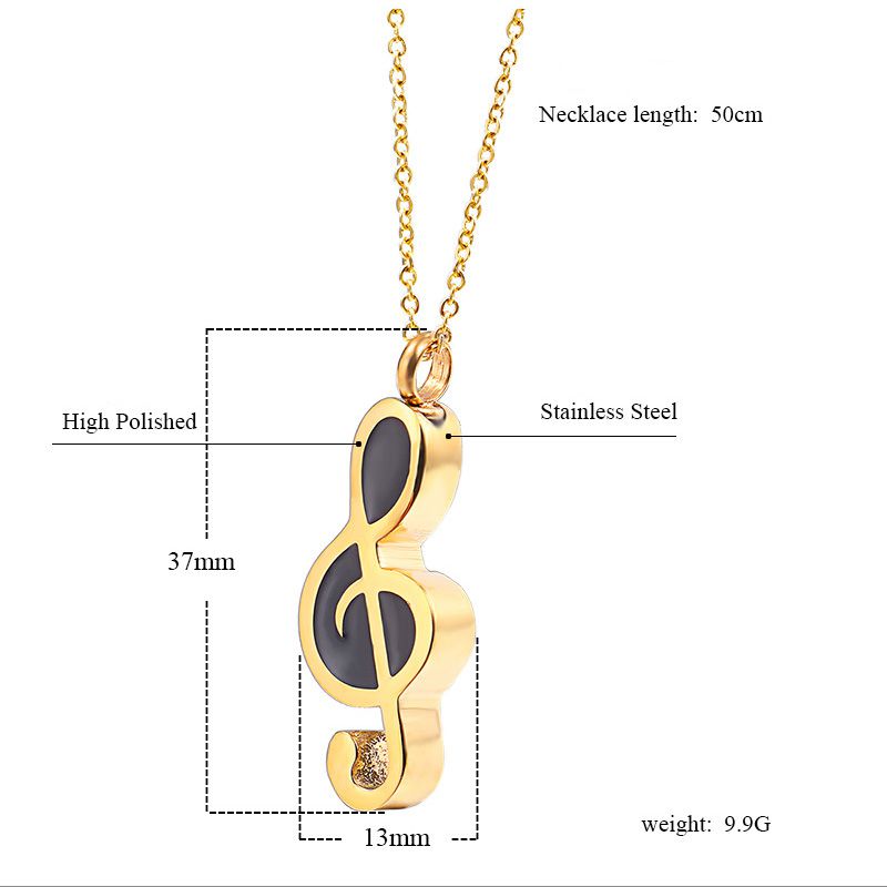 Music Note Urn Necklace Perfume Pendant | Music Note Ashes Necklace