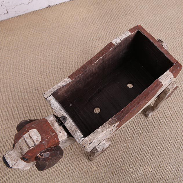 Wood Dog Planter | Wooden Dog Planter