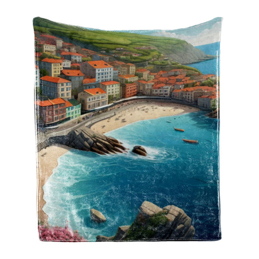 Flannel Fleece Coastal City Blanket