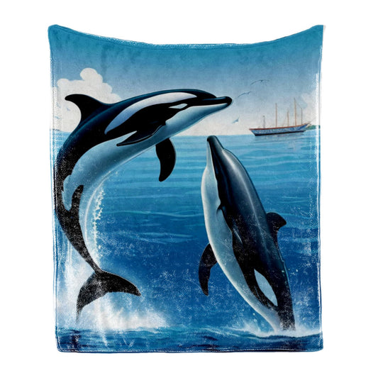 Flannel Fleece Dolphin Blanket