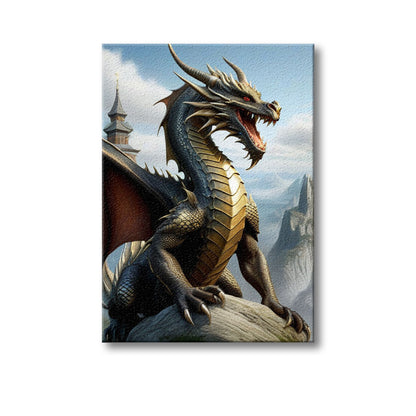 Red-Eyed Dragon Canvas Painting, Dragon Home Decor Painting