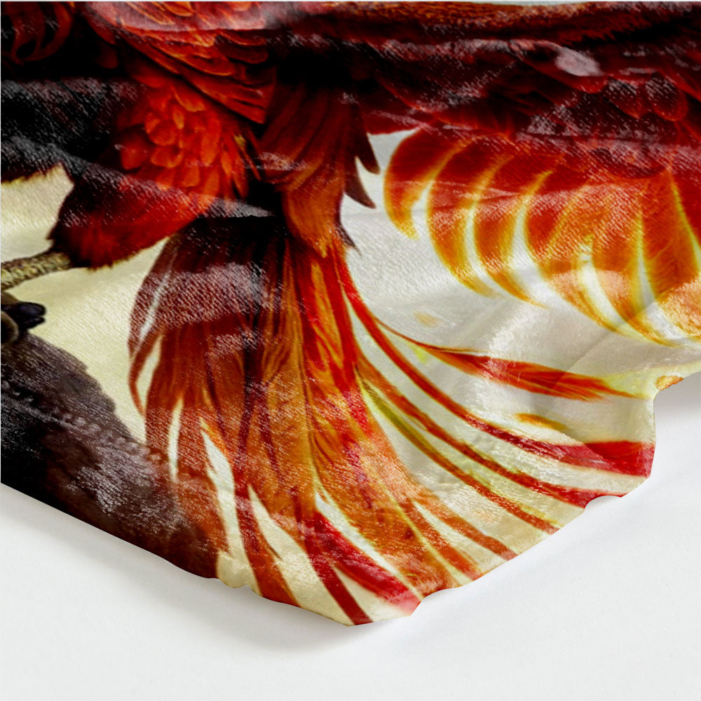 Cozy Flannel Fleece Fire Phoenix Blanket