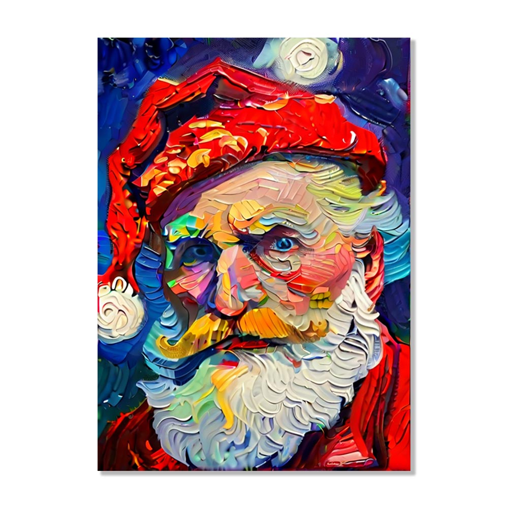 Van Gogh Style Santa Canvas Painting