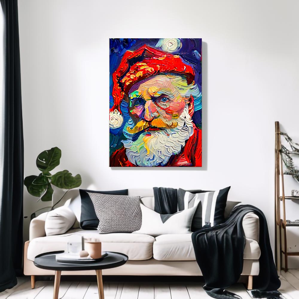 Van Gogh Style Santa Canvas Painting