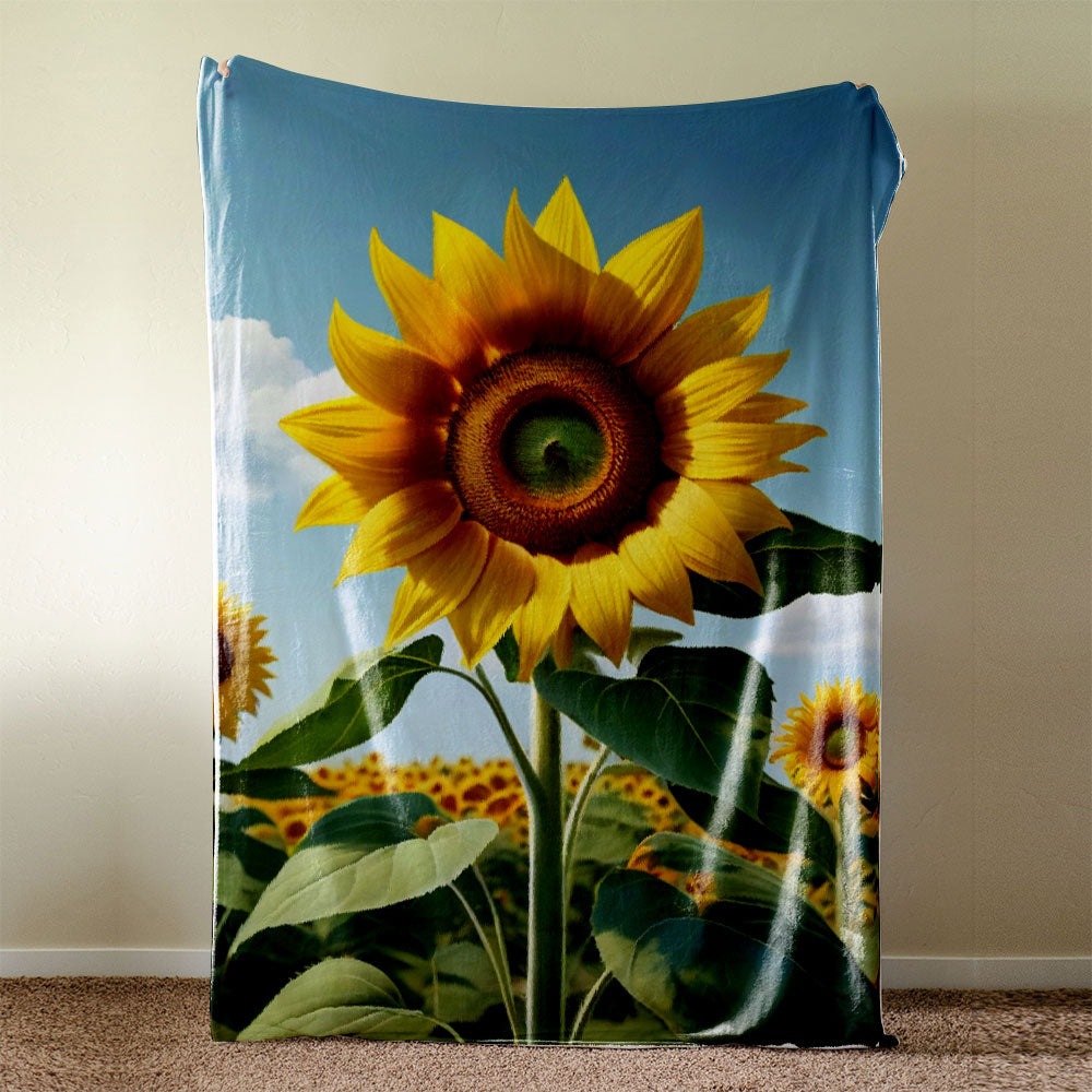 Stunning Sunflower Field Design Sunflower Blanket