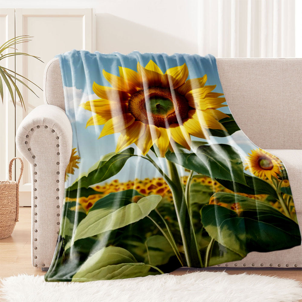 Stunning Sunflower Field Design Sunflower Blanket