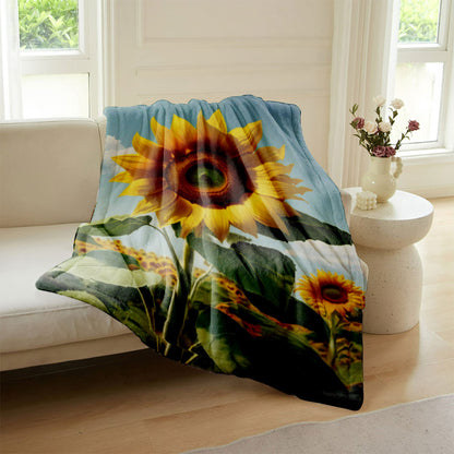 Stunning Sunflower Field Design Sunflower Blanket