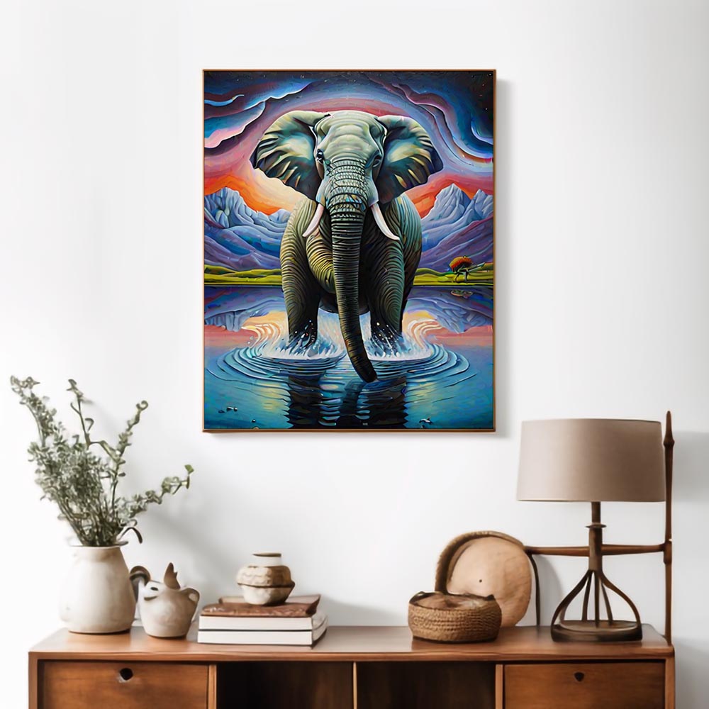 Surreal Elephant Canvas Painting