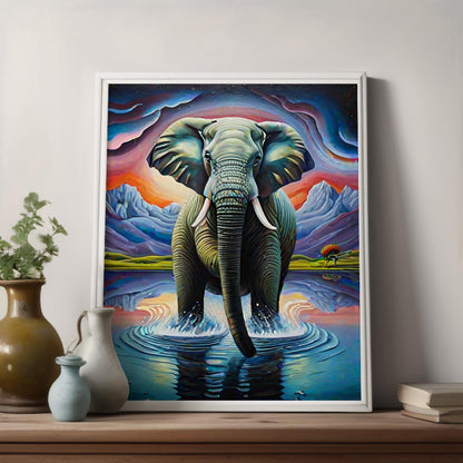 Surreal Elephant Canvas Painting