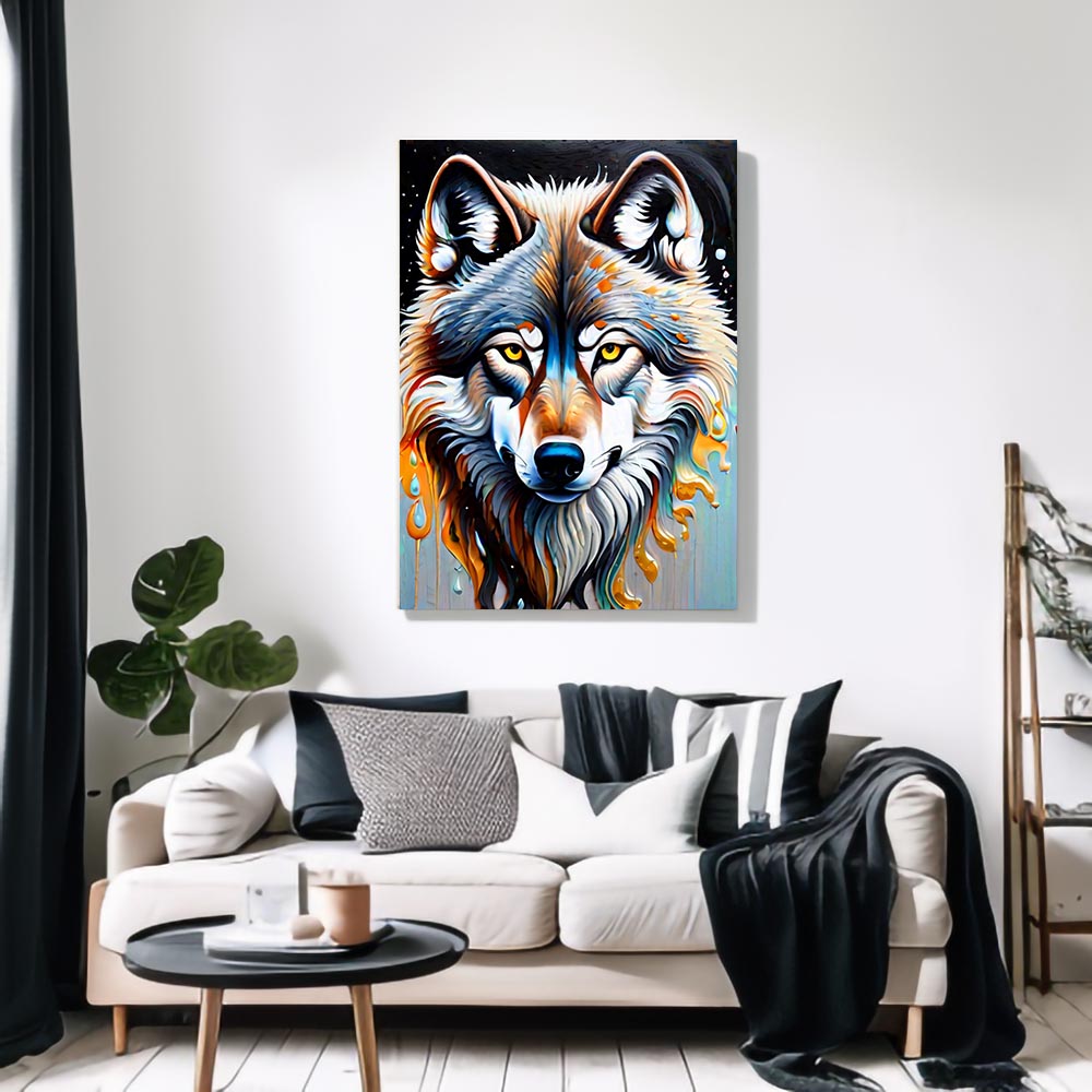 White Wolf Canvas Painting