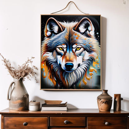 White Wolf Canvas Painting