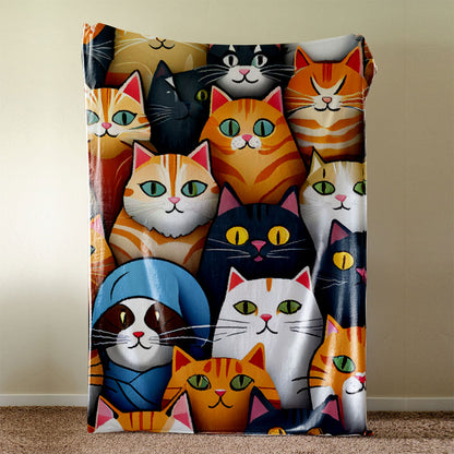 Cartoon Cute Cat Blanket