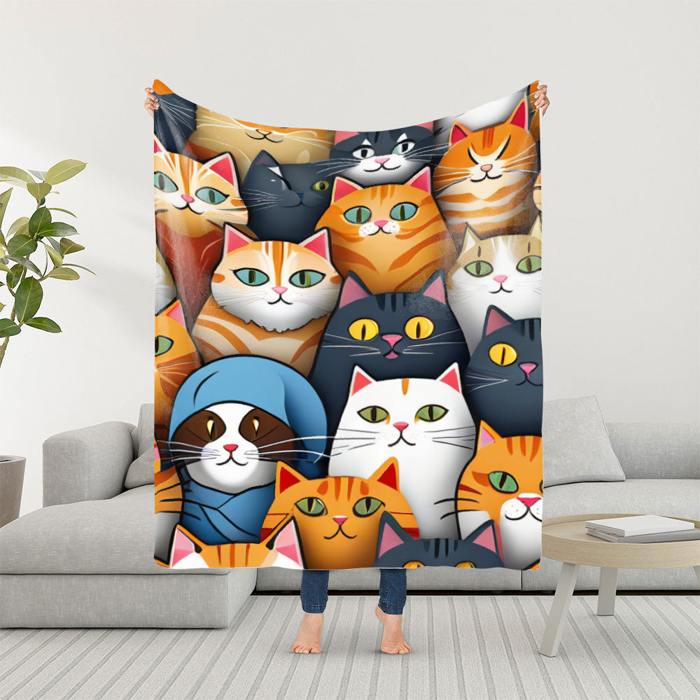 Cartoon Cute Cat Blanket