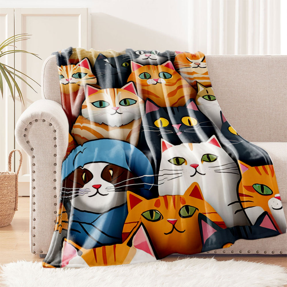 Cartoon Cute Cat Blanket