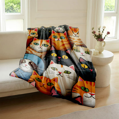 Cartoon Cute Cat Blanket