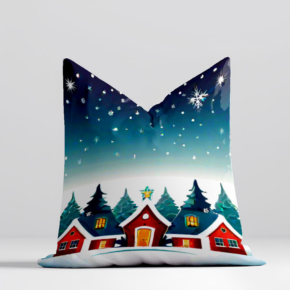 Christmas Winter Cabin Pillow Cover