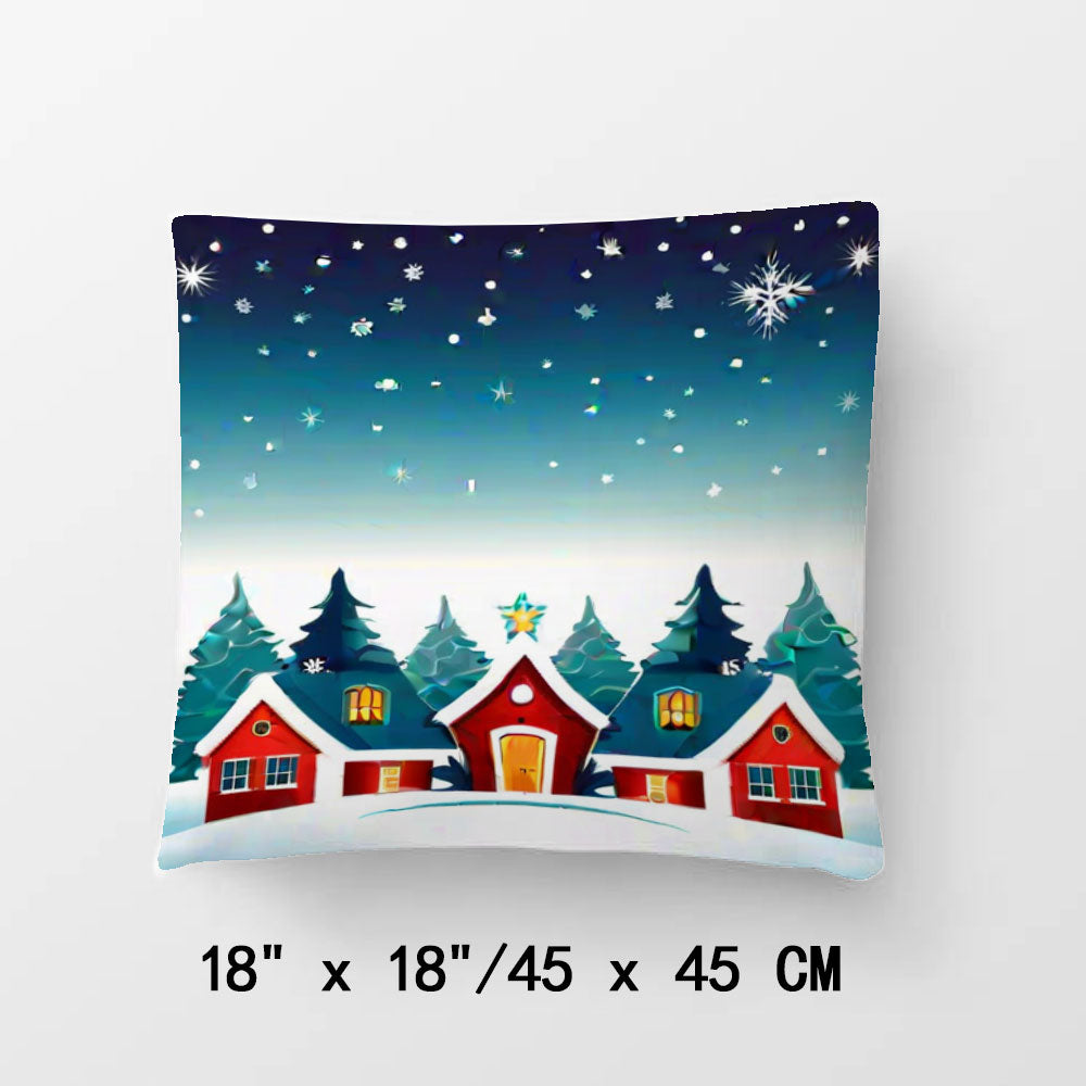 Christmas Winter Cabin Pillow Cover