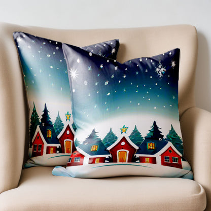 Christmas Winter Cabin Pillow Cover