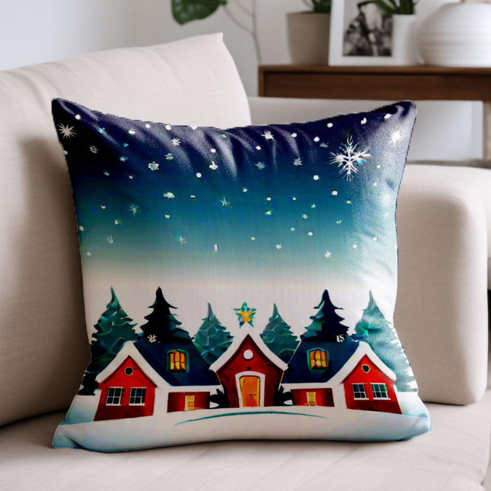 Christmas Winter Cabin Pillow Cover