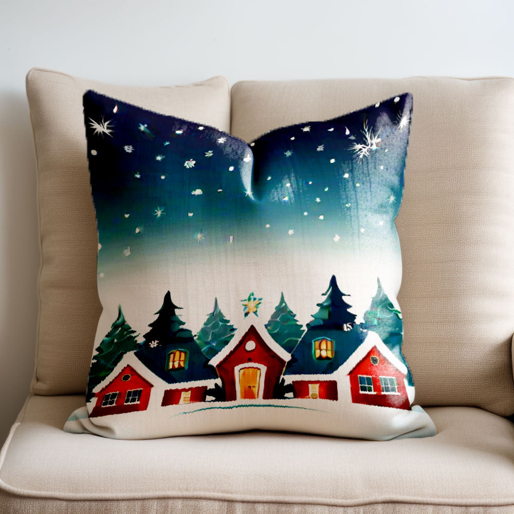 Christmas Winter Cabin Pillow Cover