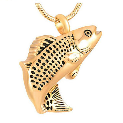 Fish Urn Necklace, Fish Cremation Pendants for Men | Fish Cremation Necklaces