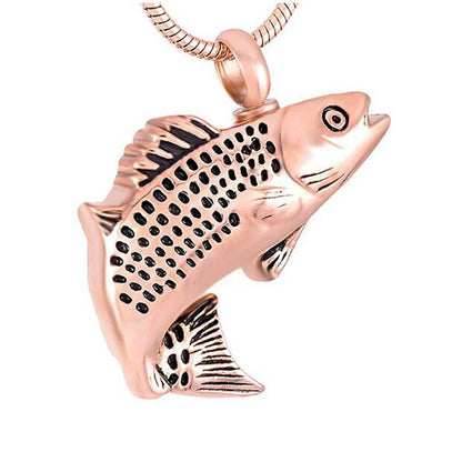 Fish Urn Necklace, Fish Cremation Pendants for Men | Fish Cremation Necklaces