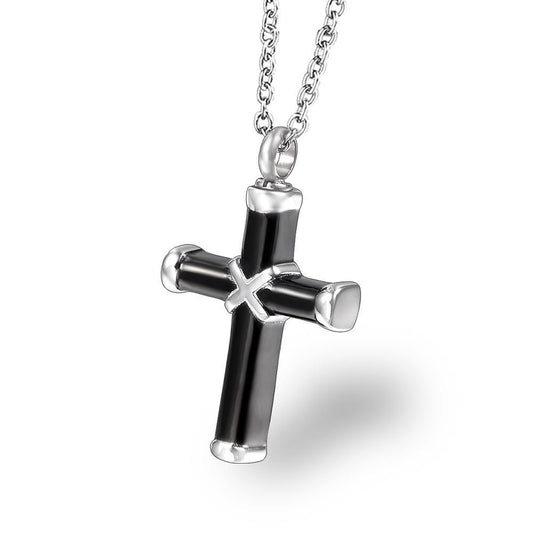Cross Necklace for Ashes titanium Steel Necklace Memorials | Cross Cremation Pendants