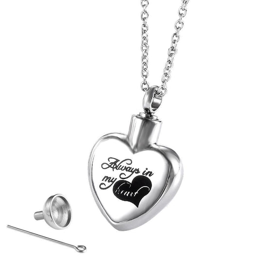Immortal Always in My Heart Urn Necklace | Heart Cremation Necklace