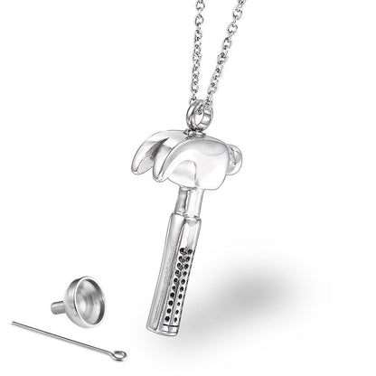 Personality Claw Hammer Perfumer Ashes Necklace | Claw Hammer Urn Necklace