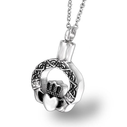Silver Love The Crown Ashes Necklace | Necklace for Ashes Heart