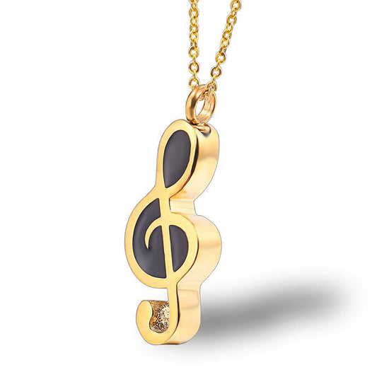 Music Note Urn Necklace Perfume Pendant | Music Note Ashes Necklace