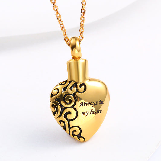 Always in My Heart Cremation Necklace with Spiral Design | Always in My Heart Ashes Necklace
