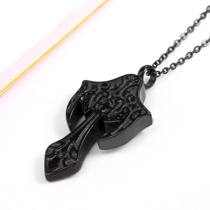 Catholicism Mens Cremation Cross Necklace | Cross Urn Necklace