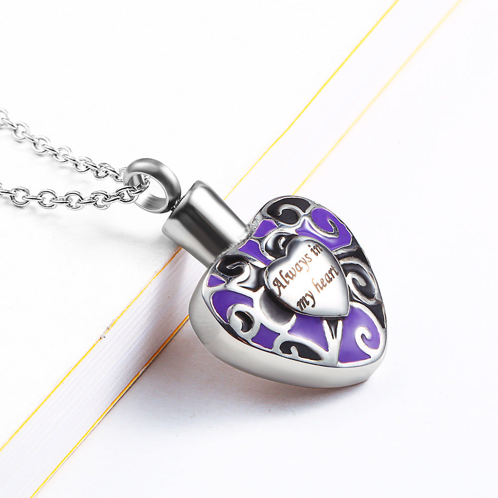Electroplate Always in My Heart Necklace for Ashes | Always in My Heart Cremation Necklace