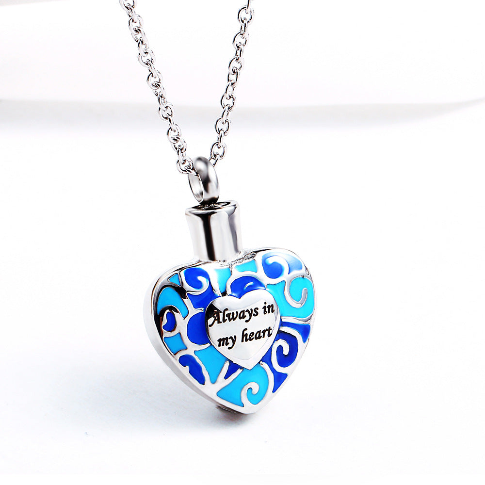 Electroplate Always in My Heart Necklace for Ashes | Always in My Heart Cremation Necklace