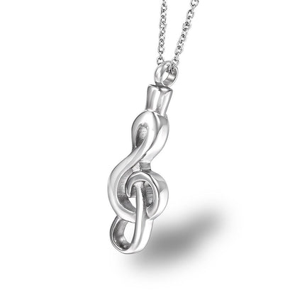 Musical Note Ashes Necklace | Musical Note Cremation Necklaces