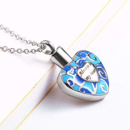 Electroplate Always in My Heart Necklace for Ashes | Always in My Heart Cremation Necklace