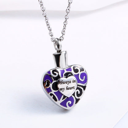 Electroplate Always in My Heart Necklace for Ashes | Always in My Heart Cremation Necklace