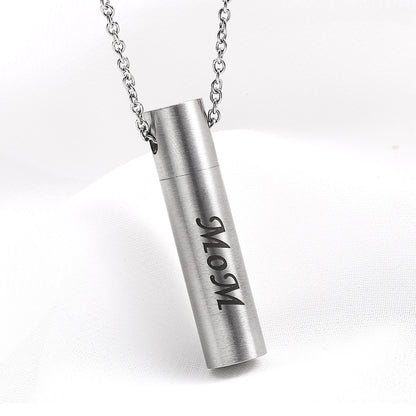 Column Urn Necklace Dad Mom Tube Parent Cremation Pendants | Urn Necklace for Mom