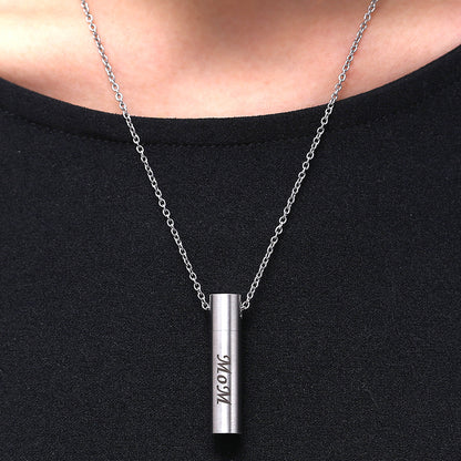 Column Urn Necklace Dad Mom Tube Parent Cremation Pendants | Urn Necklace for Mom