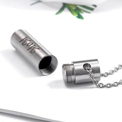 Column Urn Necklace Dad Mom Tube Parent Cremation Pendants | Urn Necklace for Mom