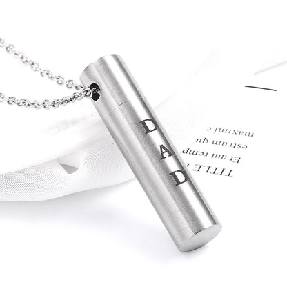 Column Urn Necklace Dad Mom Tube Parent Cremation Pendants | Urn Necklace for Mom